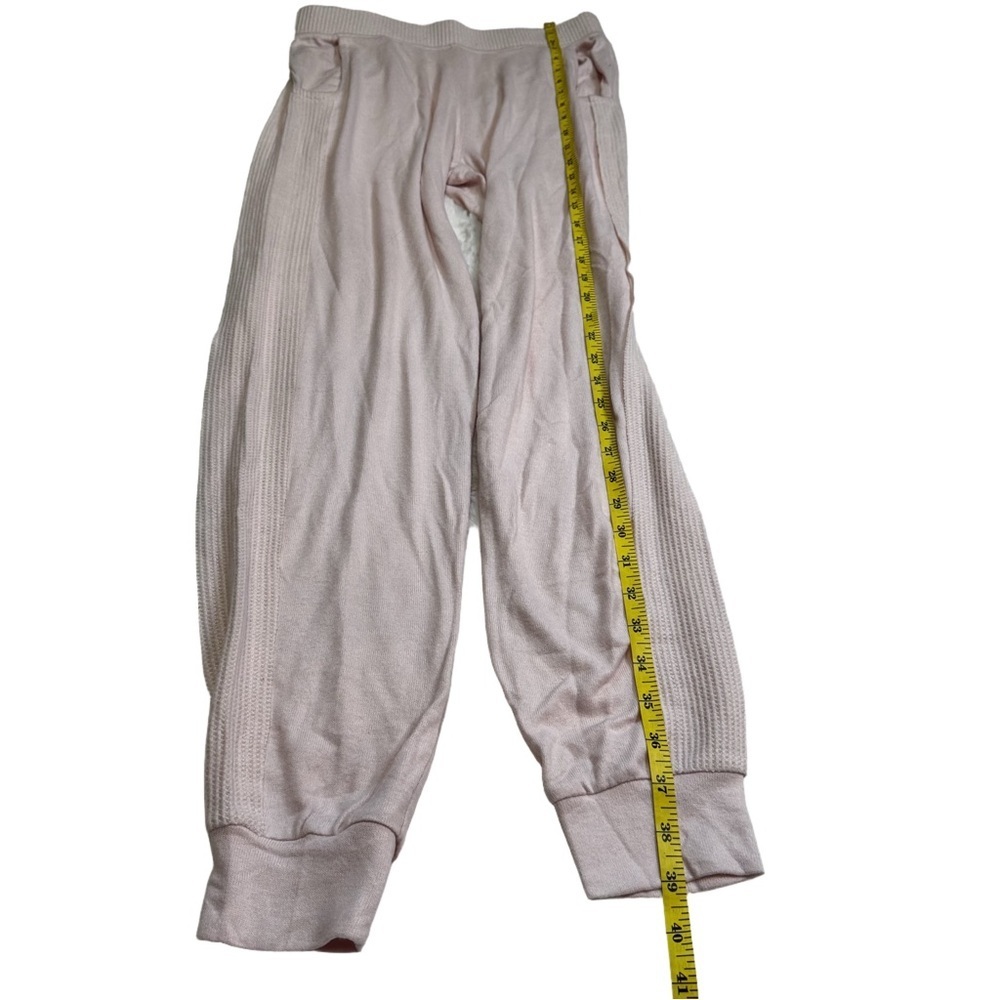 Lisa Robertson Pink Lounge Light Pants Size Small Pockets Elastic Waist Ribbed - Picture 5 of 11
